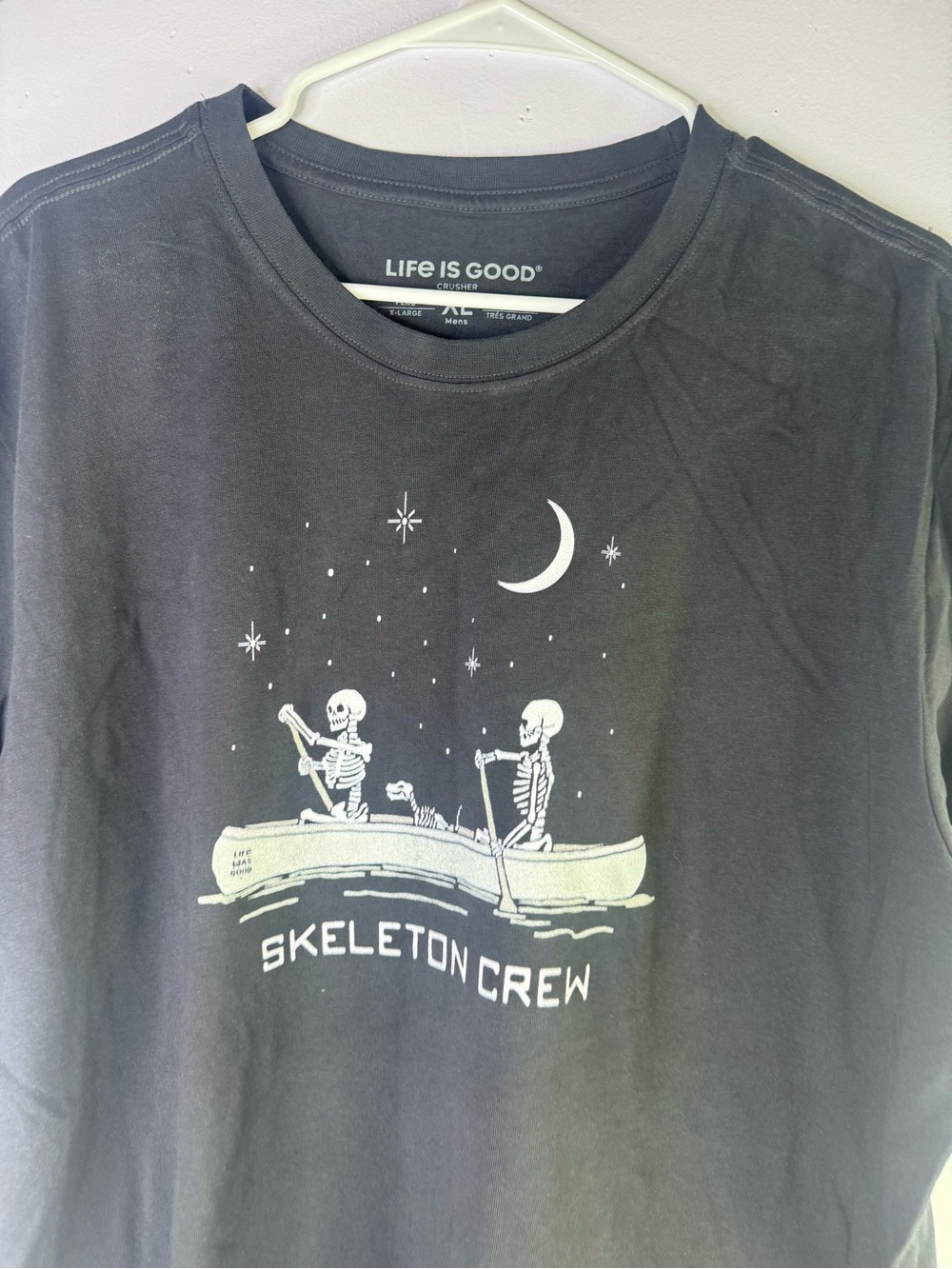 Life is Good Mens XL Crusher Tee  "Skeleton Crew" canoe graphic - Picture 3 of 3